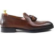 Men’s Wine Genuine Leather Formal Tassel Loafers Dress Shoes - Feetique Footwea